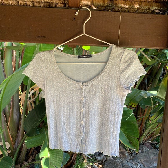 Brandy Melville Tops Light Blue Brandy Melville Zelly Top Poshmark